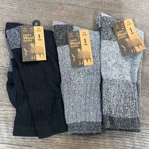 3 pairs men’s lambs wool socks size 10-13 . New with tags